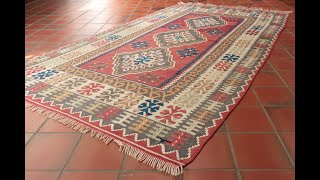 309484 Fine Old Turkish Yahyali kilim walkaround