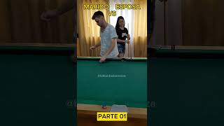 Duelo Marido vs Esposa 😱🔥🔝🎱✅️ #baianinhodemauá #sinuca #snooker #desafíos #trickshots