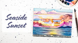 Paint a Vivid Seaside Sunset in Watercolour