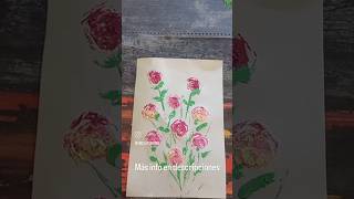 Pinto flores con una bolsa y un palo #painting #flores #bolsa #diy #manualidades #tutorial #easy