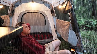 SOLO Camping in the RAIN [ Far Away from Trouble | Cozy RELAX, Focus STUDY, SLEEP |  ASMR ]