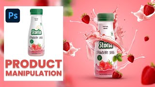 Product Manipulation Tutorial in Photoshop STRAWBERRY SHAKE