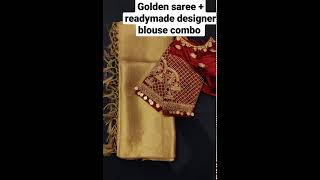 client unboxing video of our golden saree + readymade designer blouse combo !!!