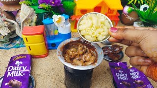 Miniature Chocolate Pasta | Creamy And Chocolate Pasta | Chocolate Macaroni Pasta Recipe|Minicooking