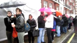 Voting Queue at Latvian Embassy in London on 18 Feb 2012.