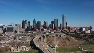 Dallas Texas Skyline 4K Aerial Drone Stock Footage