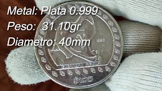 100 pesos Guerrero Águila 1992  características, catálogo de monedas Ep,80