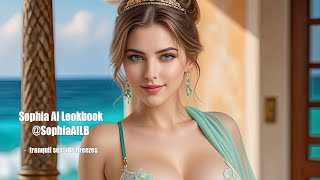 4K AI Girl Lookbook - Breezy Bliss: AI Sophia at the Tranquil Seaside