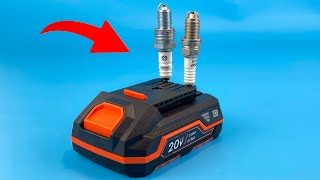 This man is a Genius! Insert the Spark Plug into the Battery and be Amazed!!