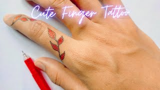 Leaves design finger tattoo for girls