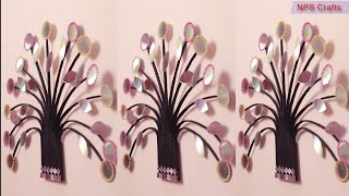 How to make 🌳 wall Hanging with waste CDs | DIY Room decoration ideas | Old cd craft | CD recycling