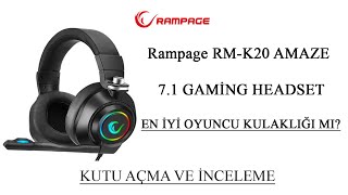 Rampage RM-K20 AMAZE 7.1 Oyuncu Kulaklığı / Kutu Açma Ve İnceleme - FHD - OYUNCULAR BURAYA!!