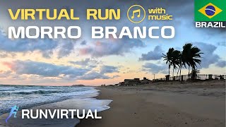 Virtual Run with Music: Sunrise and Ocean Waves at the Beach