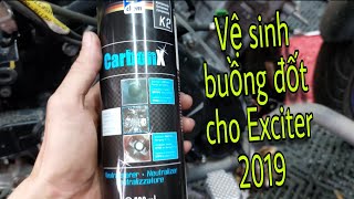 Exciter 2019 về sinh buồng đốt bằng dung dịch Carbon X một sản phẩm của Bluechem #Carbon_X