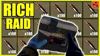 Rust RAIDING a RICH BASE = 400 ROCKETS LOOT! - Military Tunnels Keycards Puzzle (Rust Modded Raids)