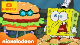 Губка Боб | Сборник лучших моментов Красти Краба Спанчбоба 🍔 | 3 часа | Nickelodeon Cyrillic