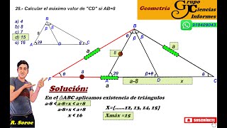 EJERCICIO Nº28 EXISTENCIA DE TRIÁNGULOSAPLICANDO TRAZO DE CEVIAN EXTERIOR