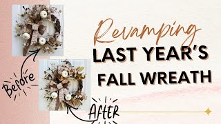 Makeover of Fall Grapevine Wreath #refurbish #diy #wreath #beforeandafter