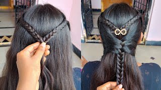 Best & Easy Unique braid Hairstyle for weddings_ Simple daily using Hairstyle for girls_#hairstyles