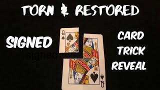 Signed Torn and Restored amazing card trick tutorial