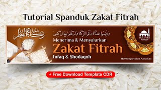 Tutorial Desain Spanduk Banner ZAKAT FITRAH 1442 H - CorelDRAW #EdukasiGrafis