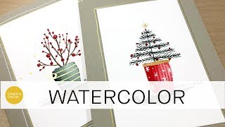 watercolor: easy Christmas cards