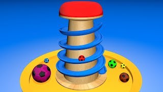 Toddlers learn colors. Learning videos for kids with 3D сolor Soccer Balls.