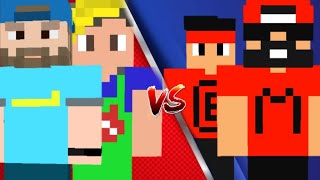 Mussoumano e Enaldinho VS Brancoala e Gato Galáctico - Minecraft