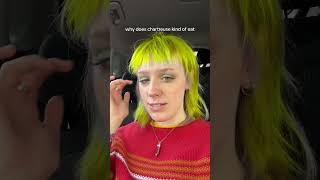 chartreuse is actually such a c*nty color change my mind #babybangs #fyp