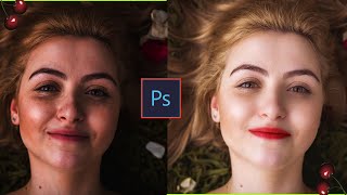 Skin retouching in Photoshop and smooth face