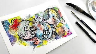 Neurographic art therapy | watercolor zentangle | watercolour neurographic art