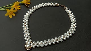 How To Make//Pearl Necklace//At Home//Necklace Tutorial// Useful & Easy