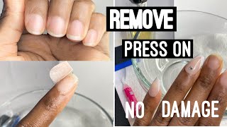 How To Pop Off Press On Nails|No DAMAGE!(Learn how not to peel off your natural nails from REMOVAL )