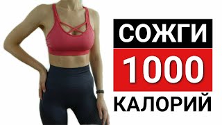 Сжечь 1000 калорий за тренировку | Адская кардио на 1 час тренировка дома