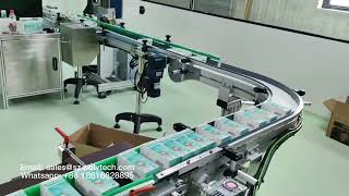 Medicine bottle carton packing and overwrapping line