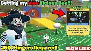 Getting Vicious Bee for 250 Stingers and It Was So Worth It! - Roblox Bee Swarm Simulator