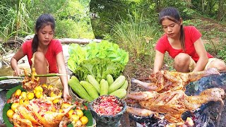 Catch Crocodile & Grilled egg for survival food, Chicken spicy roast & Snail curry tasty, Top video