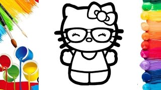 Hello Kitty Drawing Painting And Colouring For Kids | Toddler | How To Draw Hello Kitty #kidsart