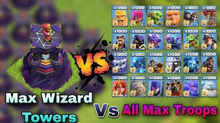 All Max 1000 Troops Vs 200 Max Wizard Towers #clashofclans #coc #doomboom