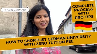 How to shortlist German university with zero tuition fee || HR13 in Germany