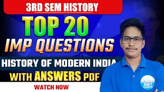 3rd sem History imps || History of Modern India Imps || 3rd sem degree honours