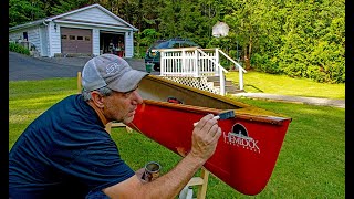 Hemlock Canoe Works Peregrine: Giving the wood gunnels some love!