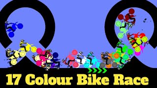 17 Colours Motorbike & 16 Elimination Dirt Bike Race Tournament in Algodoo - Motocross Bike Racing