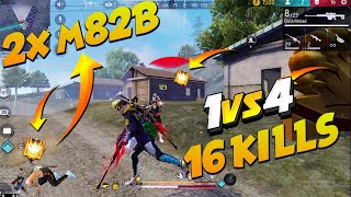 [B2K] Easy Solo vs squad 2x M82B 16 kills || 1 vs 4 Sniper GamePlay @Born2Kill