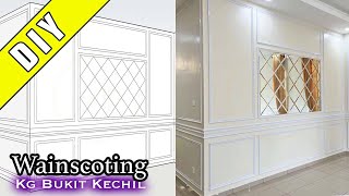 Pemasangan full wainscoting di Kg Bukit Kechil