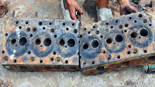 How to Weld 2 Pieces of Broken Faw Truck Engine Head ||