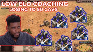 AOE2 Beginner Coaching #1 | Low Elo Noobs Tips and Tricks | Losing to 50 Cavaliers