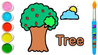 Tree Drawing - How to Draw a Simple Tree Step By Step Very Easy -  Cute Tree Drawing Peaceful Arts