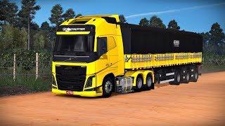 NOVO VOLVO AMARELO MAIS TOP QUE TÁ TENDO - PASSANDO POR UMA ENCHENTE, QUASE COBRIU O CAMINHÃO TODO