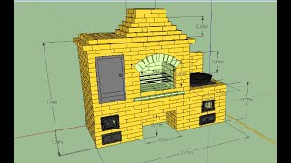 19. Барбекю с Коптильней ,Мангалом и Печью под Казан из Кирпича Своими Руками!  (размер 2.47х1.04)